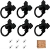 6 Stück schwarze Vintage-Möbelgriffe, Schubladenringgriffe, Produktbild-Vorschau 1