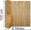 A rolled-up reed mat is shown, with dimensions indicated by text. Produktbild-Vorschau