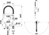 Technical drawing with dimensions of a faucet. Anteprima dell’immagine prodotto