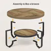 An illustration showing how to assemble a two-tiered round coffee table. Náhľad obrázku produktu