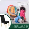 Stuhlhusse Stretch Schwarz - 6 Stück - Samt - Universal - Produktbild-Vorschau 2