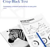 A close-up of a document with a graph and text, next to a black and white image of a zebra's head. Produktbild-Vorschau
