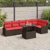 Möbel Gartensofa-set mit Kissen mit Speicher 7 pcs Braun Produktbild-Vorschau 1