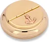 NKlaus 10cm Tischklappaschenbecher rund Messing massiv gold Produktbild-Vorschau 1
