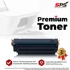 A printer and a toner cartridge are shown with marketing text. Produktbild-Vorschau