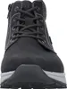 A close-up front view of a black men's boot. Produktbild-Vorschau