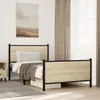vidaXL Metallbett ohne Matratze Sonoma-Eiche 100x200 cm Produktbild-Vorschau 2