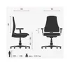 Diagrams of an office chair with dimensions and weight capacity. Náhľad obrázku produktu