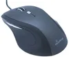 A dark gray computer mouse with a scroll wheel and buttons, shown from a diagonal angle against a white background. Produktbild-Vorschau