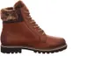 A single brown leather boot with fur trim and laces, shown from the side against a white background. Produktbild-Vorschau