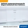 Interior view of a refrigerator compartment with a temperature control panel. Produktbild-Vorschau