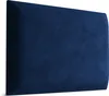 A close-up view of a dark blue velvet headboard. Anteprima dell’immagine prodotto
