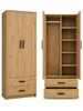 Kleiderschrank 2-türig mit 2 Schubladen – 90 cm Eiche Produktbild-Vorschau 2