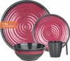 Set de vaisselle de camping 1 personne 4 pièces | mélamine Voir les images du produit 1