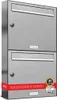 A product shot of a double stainless steel mailbox. Produktbild-Vorschau