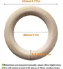 Anneaux en bois de 45 mm, couleur naturelle, lot de 40, Voir les images du produit 2