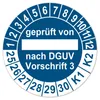 Testaufkleber DGUV V3, 30 mm, 50 Stück, blau, Vinyl, wasserdicht Productafbeelding-voorbeeld