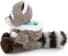 A plush toy raccoon sitting down, viewed from the side. Podgląd zdjęcia produktu