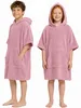 CalmyBEACH Frottee Badeponcho Kinder Bademantel  - Altrose Produktbild-Vorschau 1