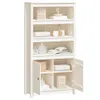 vidaXL Highboard White 80x35x154 cm Masivní borovicové Náhled obrázku produktu 4
