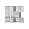 A white modular bookshelf with several doors open. Náhľad obrázku produktu