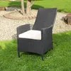 Chaise de jardin en poly rotin réglable Fauteuil relax noir Voir les images du produit 2