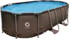 Ovaler Stahl-Super-Rattanpool 427 x 275 x 100 cm Produktbild-Vorschau 1
