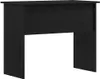 A black wooden desk with a wood grain texture, shown from the front. Podgląd zdjęcia produktu