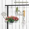 Outsunny Blumenregal mit 3 Ebenen Pflanzenständer mit Haken Produktbild-Vorschau 5