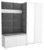 Garderobe LUTON 4 WHITE 33– Farbe weiß, moderner Schrank Produktbild-Vorschau 1