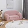 vidaXL Canapé-lit pour enfants 2 places Rose Peluche douce Voir les images du produit 2