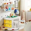 SoBuy Kindertisch mit 2 Stühlen Aufbewahrungsmöbel weiß Produktbild-Vorschau 3