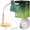 LUMILED stolná lampa E27 zásuvka 13W zelené drevo detaily Náhľad obrázku produktu 1