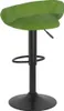 A single green bar stool with a black base and stem, shown from a side angle against a white background. Náhled obrázku produktu