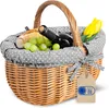 Creative Home Velký piknikový koš s látkovou vložkou Šedý s Náhled obrázku produktu 1