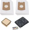 A collage of vacuum cleaner accessories, including bags and filters. Produktbild-Vorschau