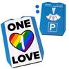 One Love Regenbogen Parkscheibe mit 2 Einkaufswagenchips Produktbild-Vorschau 2