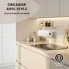 Porte-rouleau de cuisine eluno avec tablette en bambou pour Voir les images du produit 2