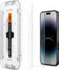A screen protector kit for an iPhone 14 Pro, including the applicator, screen protector, and the phone itself. Produktbild-Vorschau