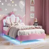 Kinderbett Polsterbett 90x200 cm, Prinzessin Einzelbett mit Produktbild-Vorschau 3