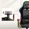 A close-up view of a gaming chair with a diagram illustrating its adjustable features. Náhľad obrázku produktu