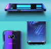 A collage of images showing a smartphone with a colorful, iridescent case. Produktbild-Vorschau