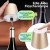 Edle Akku Flaschenlampe Gold: Dimmbar, 3 Lichtfarben: Produktbild-Vorschau 2