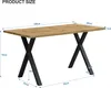 MODFU Table À Manger Avec Piètement Croisé Noir, Plateau Voir les images du produit 4