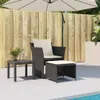 vidaXL Sedia da giardino con poggiapiedi in Poly Rattan Anteprima dell’immagine prodotto 3