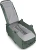 An open suitcase with a green exterior and a grey interior. Produktbild-Vorschau