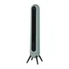 A tall, slim tower fan with a gray body and black legs, set against a white background. Produktbild-Vorschau