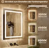 Badezimmerspiegel Touch 80 x 60cm LED 3 Lichtfarben dimmbar Produktbild-Vorschau 5