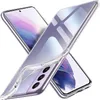 A clear phone case is shown diagonally over a smartphone. Produktbild-Vorschau
