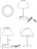 LED stolová lampa - biela - mosadz - opálové sklo - V 24 cm Náhľad obrázku produktu 3